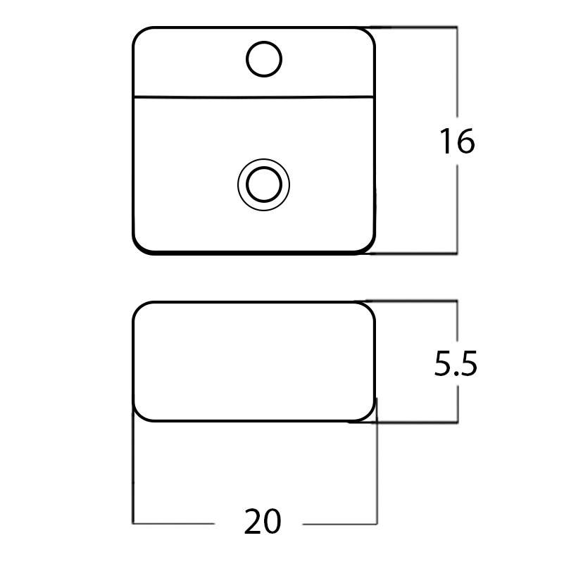 American Imaginations AI-28137 20-in. W Above Counter White Bathroom Vessel Sink For 1 Hole Center Drilling