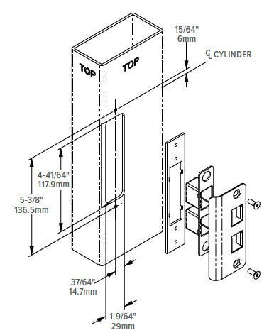 Adams Rite 2102-01 Retrofit Strike Extended Height 7-5/8" With Dust Box