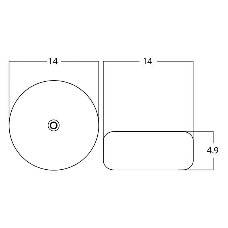 American Imaginations AI-28191 14-in. W Above Counter White Bathroom Vessel Sink For Deck Mount Deck Mount Drilling