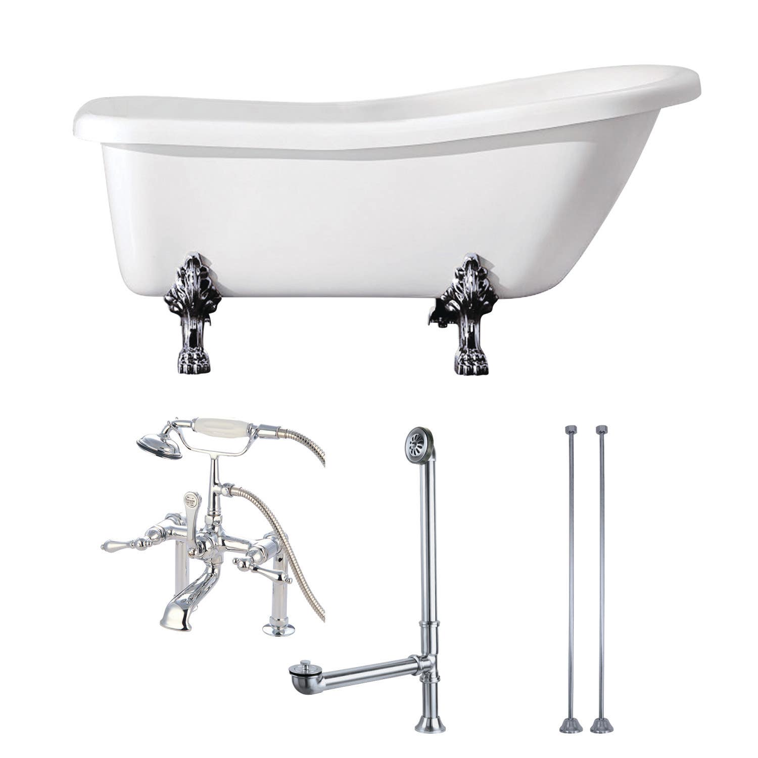 Kingston Brass KVTDE692823C1 Clawfoot Bath Tub Combo