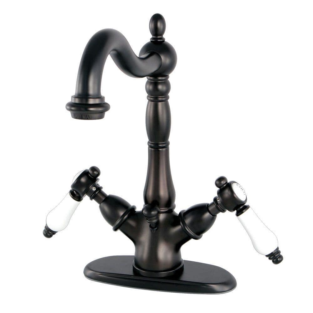 Kingston Brass KS143BPL Mono Deck Mount Bathroom Faucet