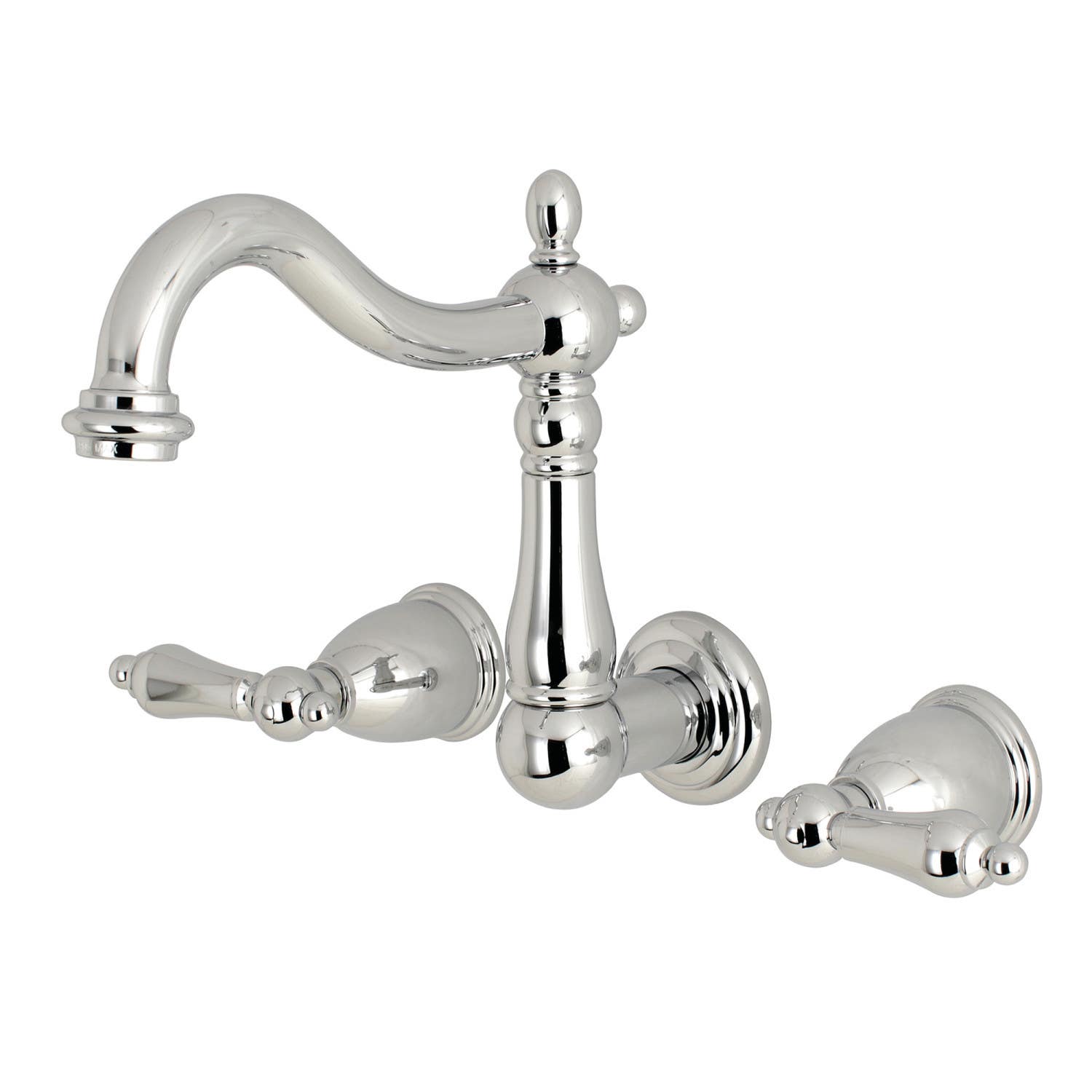 Kingston Brass KS125AL Wall Mount Bathroom Faucets,Metal Lever