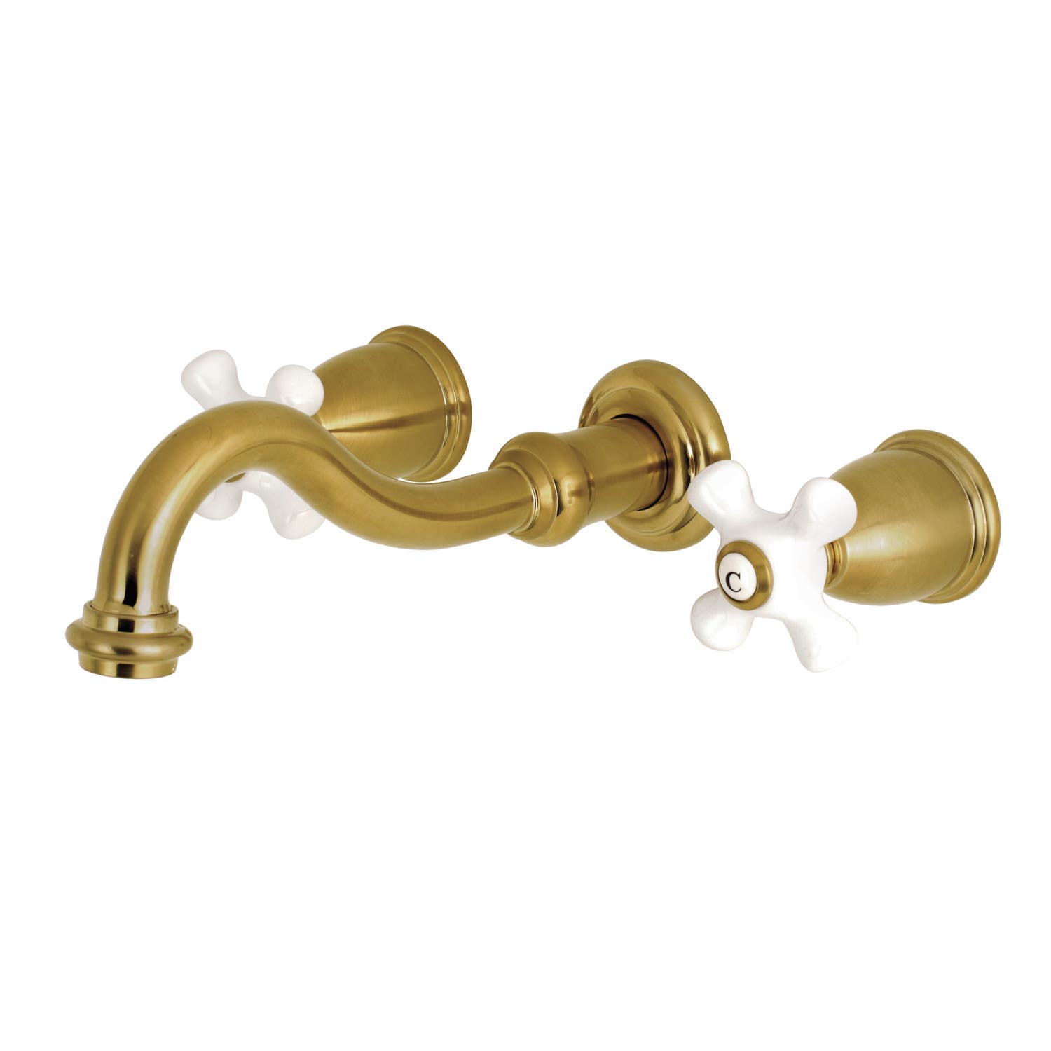 Kingston Brass KS312PX Wall Mount Bathroom Faucets,Porcelain Cross