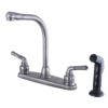 Kingston Brass KB7500SP 8" Centerset Kitchen Faucet With Black Plastic Sprayer