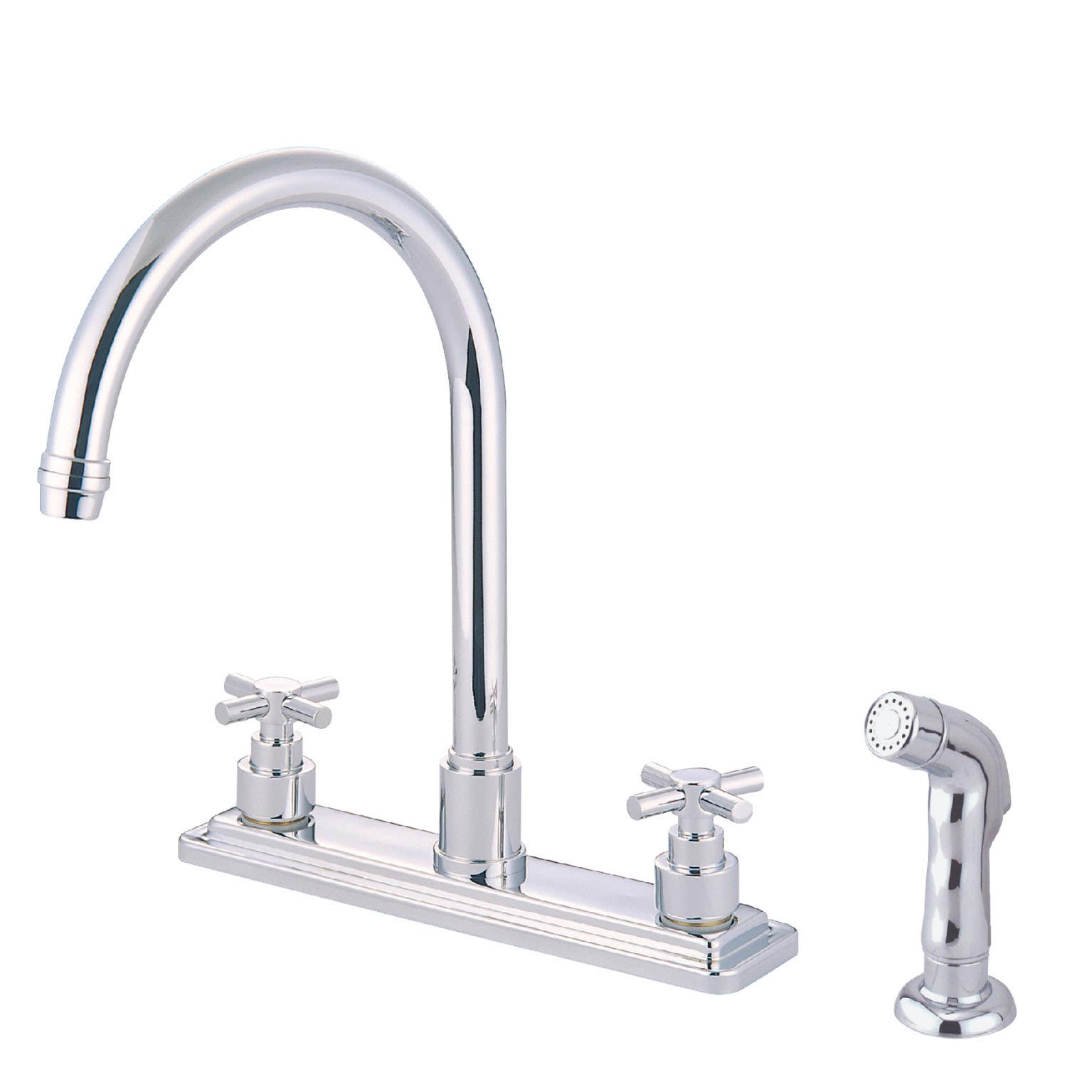 Kingston Brass KS879EX 8" Centerset Kitchen Faucet With Matching Finish Plastic Sprayer