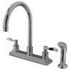 Kingston Brass KS879DFL 8" Centerset Kitchen Faucet With Matching Finish Plastic Sprayer
