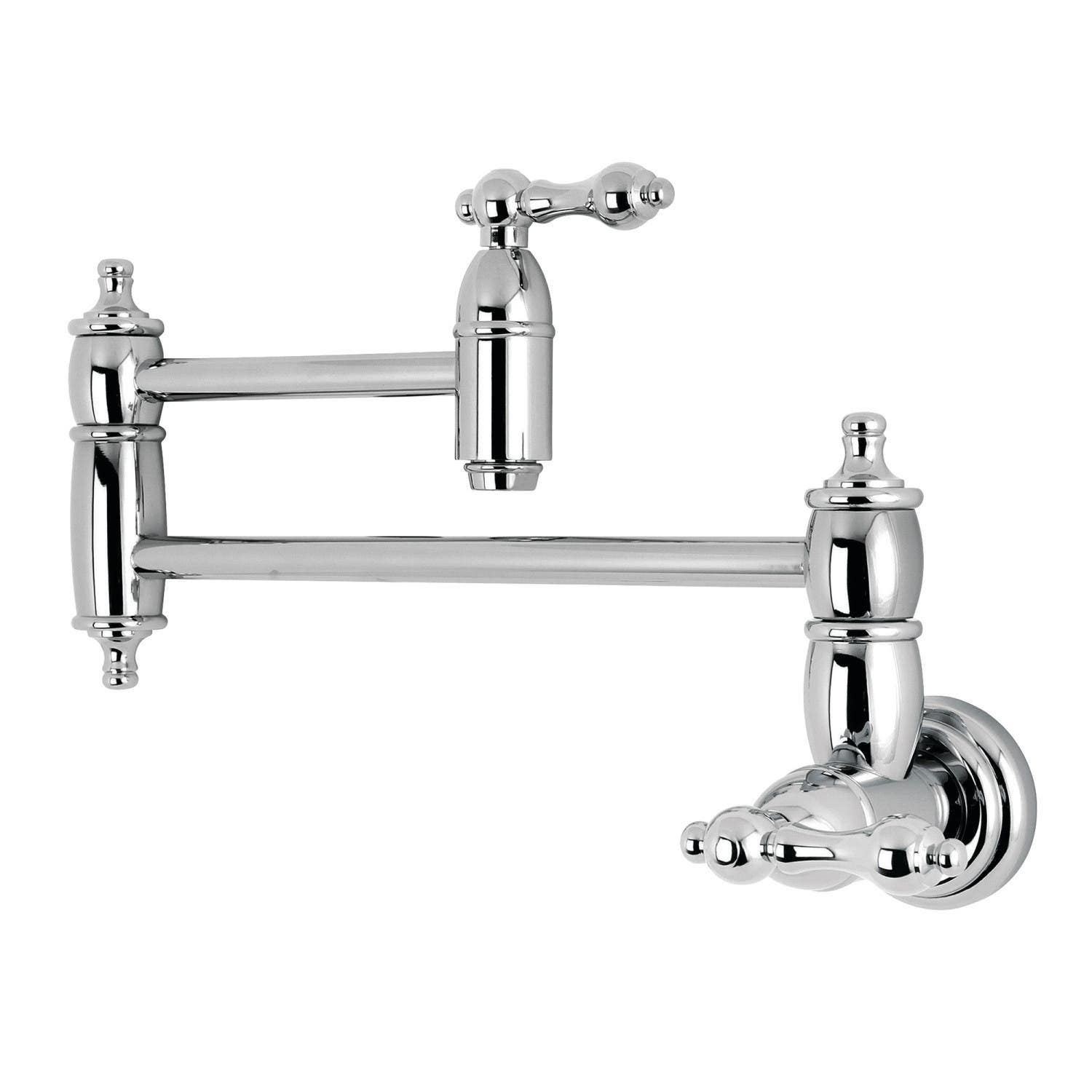 Kingston Brass KS310AL Two-Handle 1-Hole Wall Mount Pot Filler