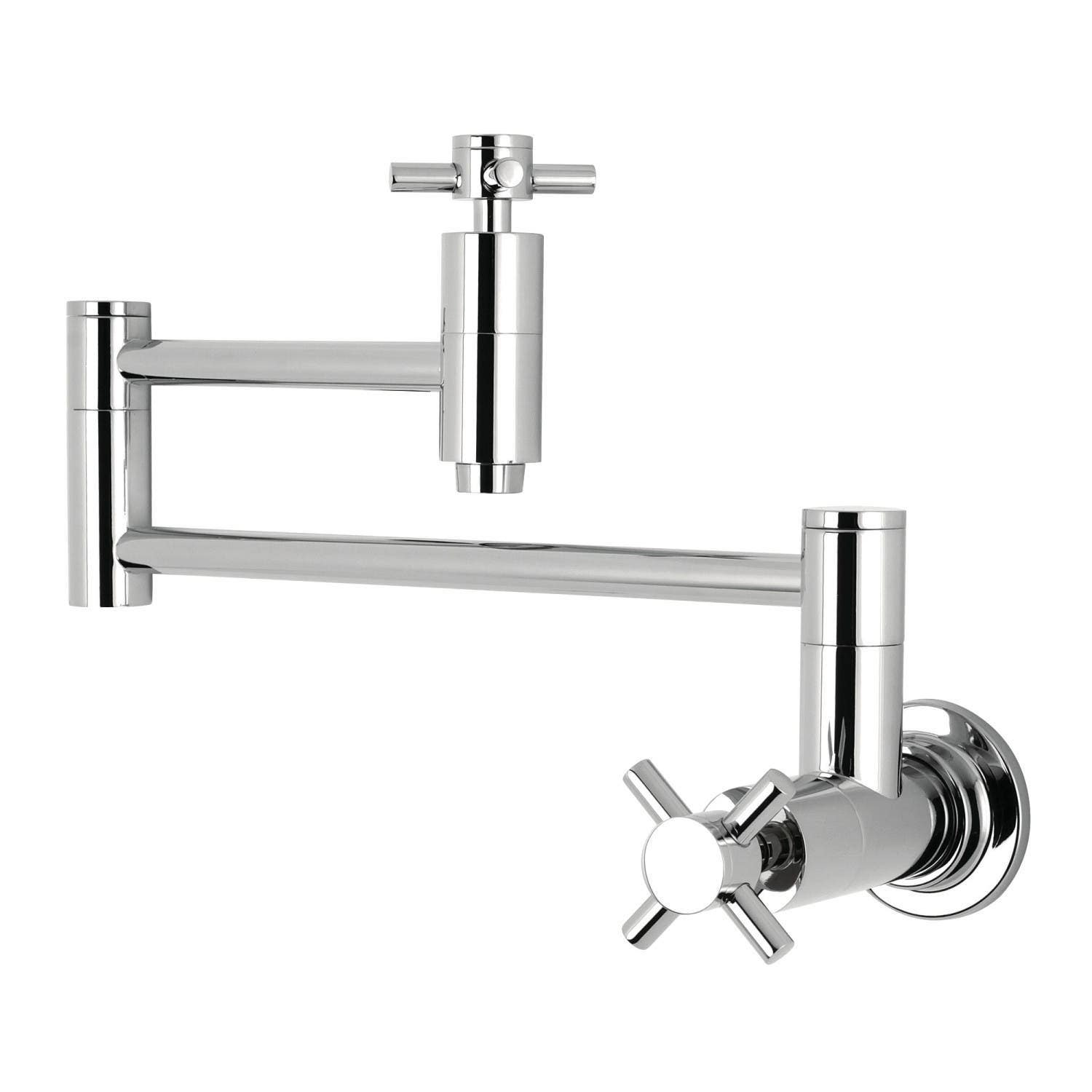 Kingston Brass KS810DX Two-Handle 1-Hole Wall Mount Pot Filler