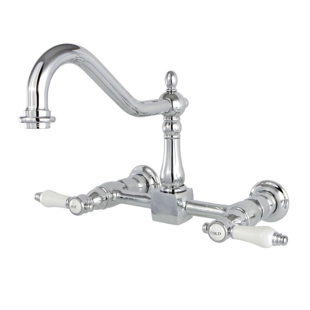 Kingston Brass KS124BPL/PKL/PKX 8" Center Kitchen Faucet Without Sprayer