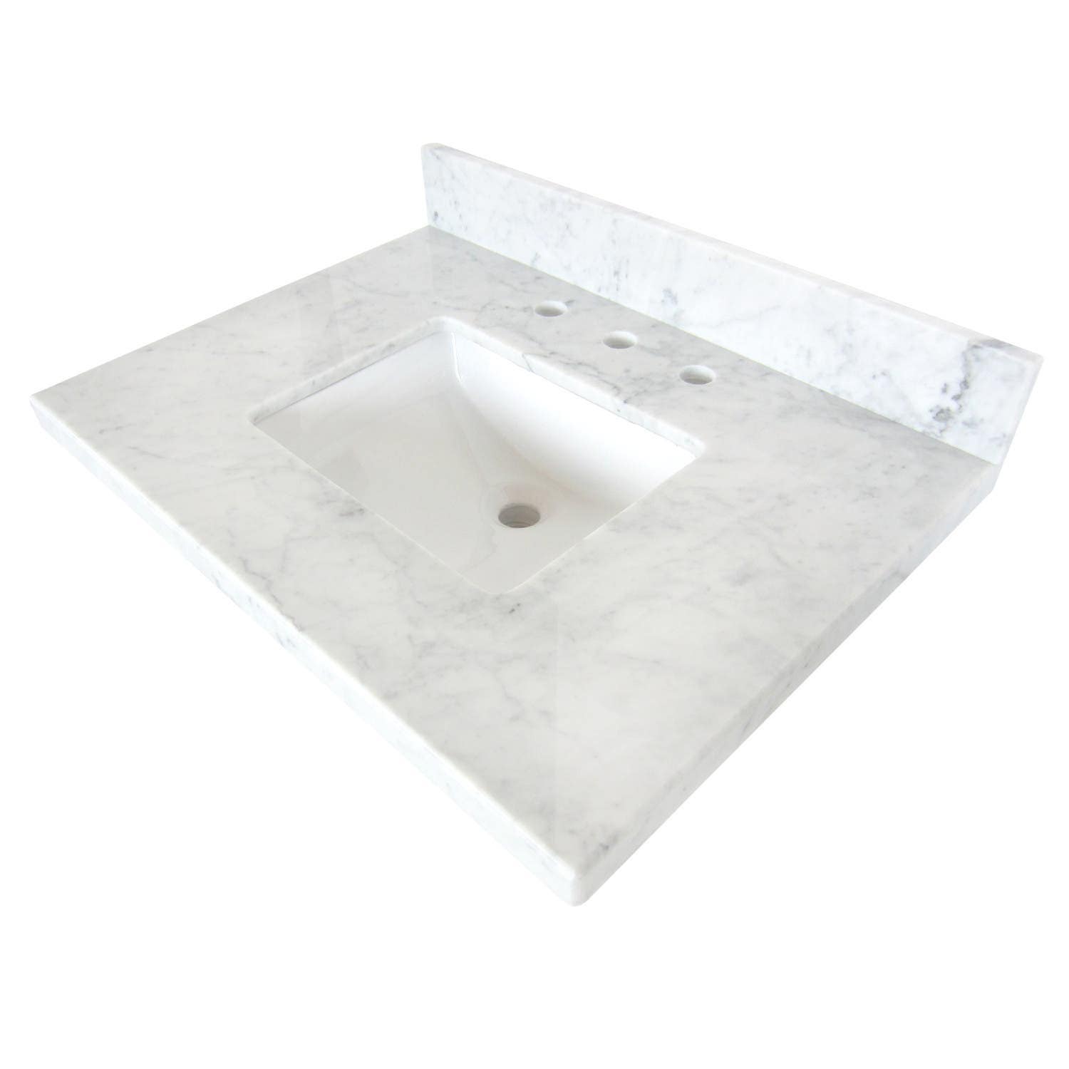 Kingston Brass KVPB3022M38SQ Carrara Marble Vanity Top With Square Sink 30"
