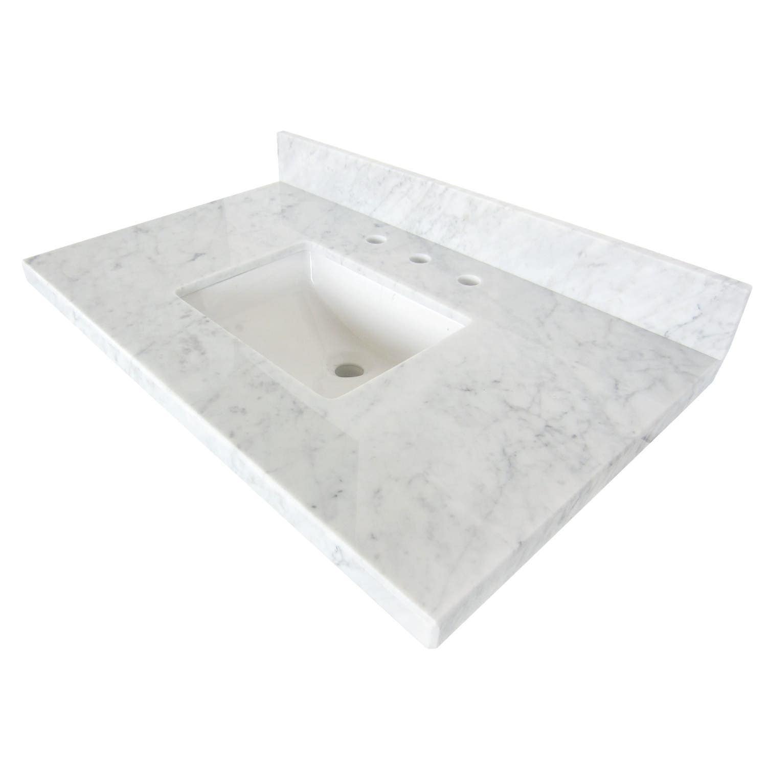 Kingston Brass KVPB3622M38SQ Carrara Marble Vanity Top With Square Sink 36"