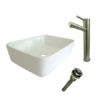 Kingston Brass EV5102S8418 Vessel Sink Combo, White/Brushed Nickel