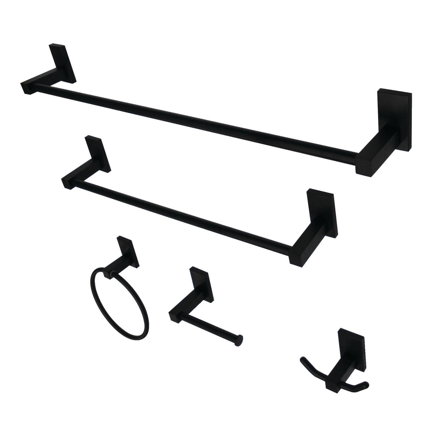 Kingston Brass BAHK8212478MB Bathroom Hardware Set, Matte Black Finish