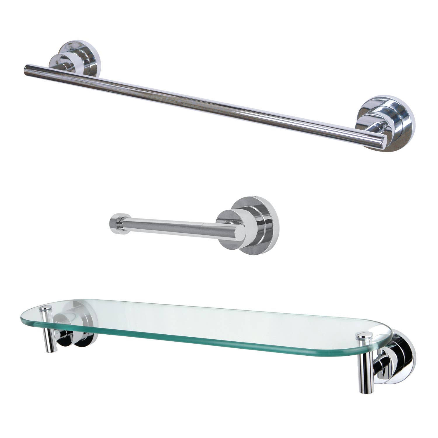 Kingston Brass BAK821289 3-piece Bathroom Hardware Set, Polished Chrome