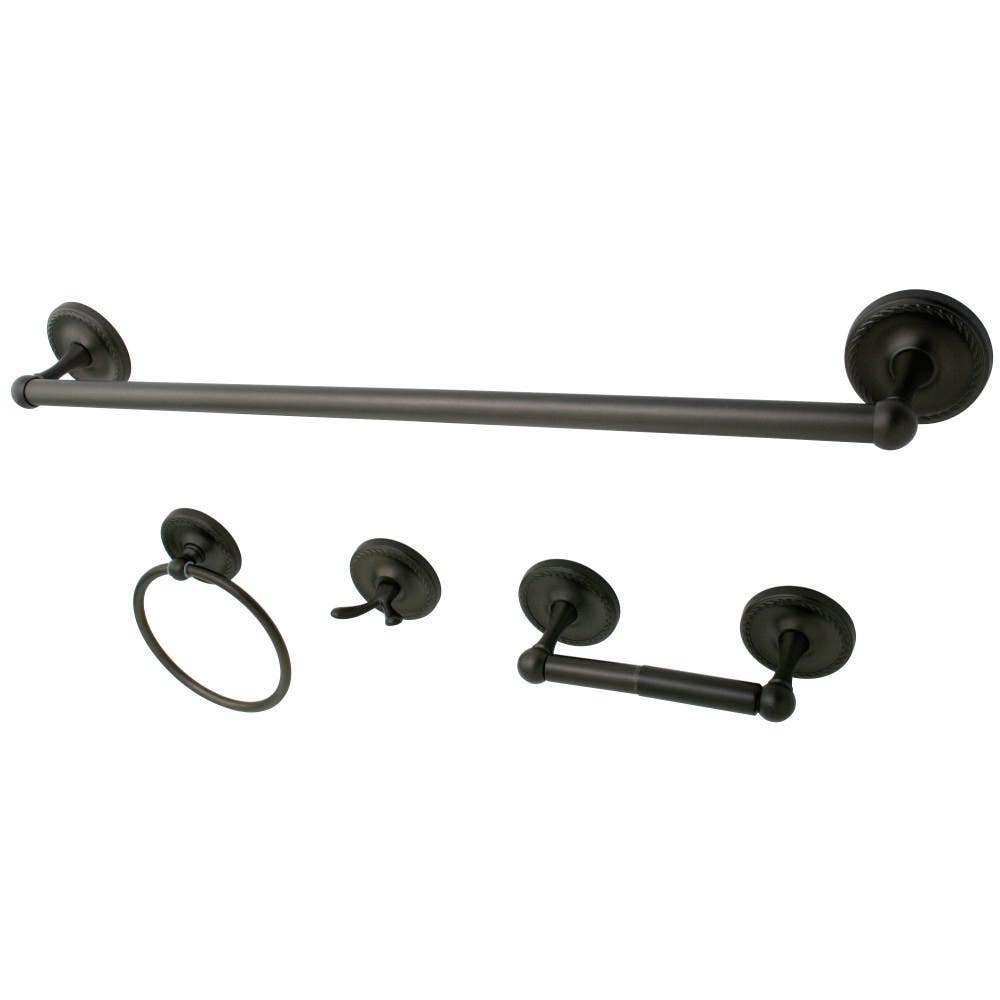 Kingston Brass BAK911478ORB 4-piece Bathroom Hardware Set, Oil Rubbed Bronze