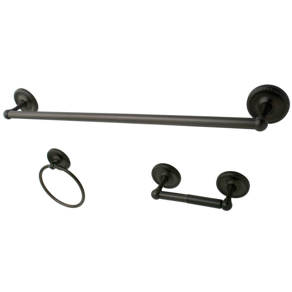 Kingston Brass BAK91148ORB 3-piece Bathroom Hardware Set, Oil Rubbed Bronze