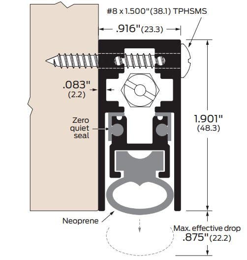 ZERO 365 Automatic Door Bottom, Heavy Duty