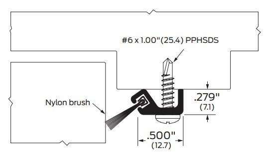 ZERO 8305 Head & Jamb Gasketing, Brush