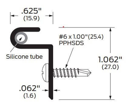 ZERO 144AA Clear Anodized Extruded Hook / Silicone Tube