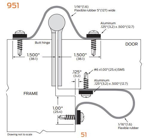 ZERO 951 Finger Guard, Cover For Mortise Type Hinge
