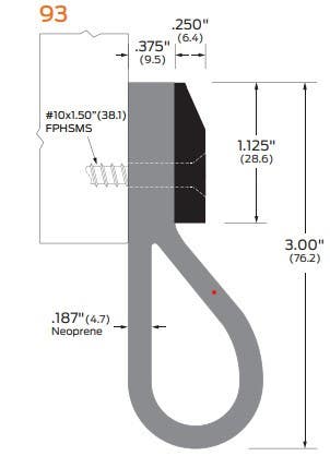 ZERO 93 Door Sweep, Loop Neoprene