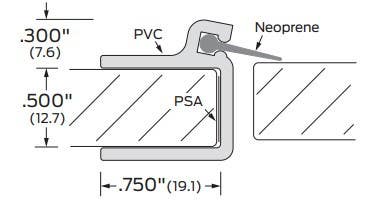 ZERO 134 Glass Edge Protection, 1/2" PVC/ Neoprene