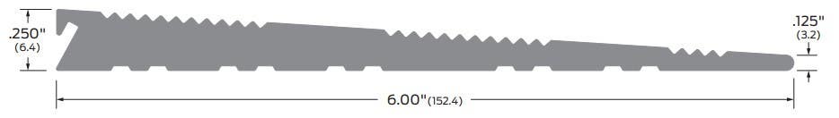 ZERO 259R Rubber Ramp, 6" x 1/2" - Threshold