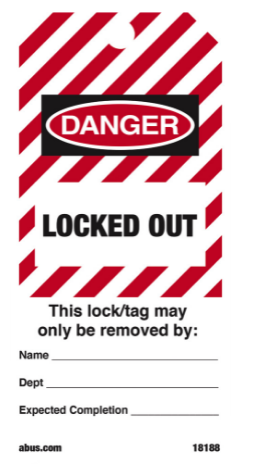 Abus TR Tags on a Roll - Locked out Red