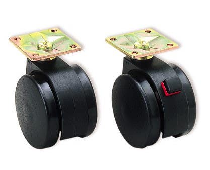 Sugatsune FP-45-P Twin Wheel Caster (Plate Type), Polyamide Body