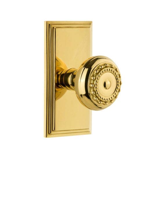 Grandeur Carre Plate w/ Parthenon Knob & Matching Deadbolt