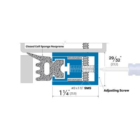 Accurate 1000 Reversible Adjustable Astragal, Extruded Aluminium