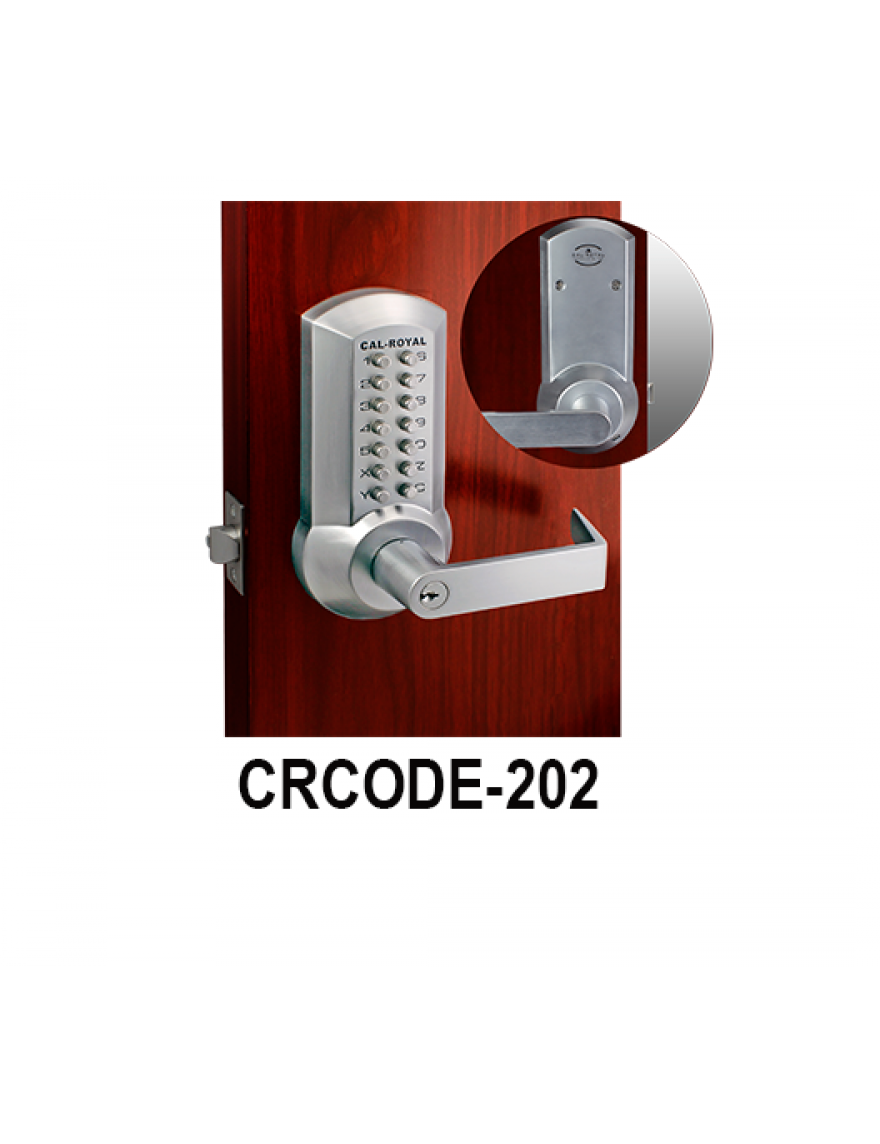 Cal-Royal CRCODE20 CRCODE200 Series Mechanical Push Button Lock w/ Breakaway Lever Feature, Grade 2