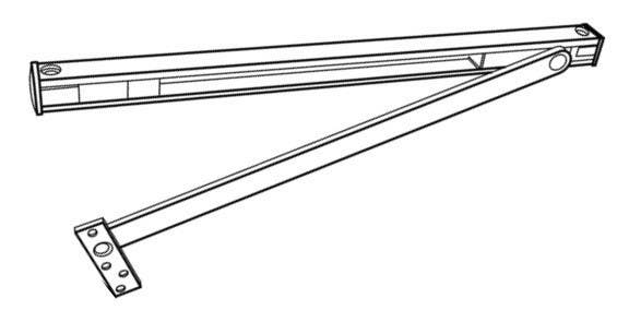 Cal-Royal HD66 Heavy Duty Surface Overhead Door Stop Only, UL Listed, Finish-Satin Stainless Steel