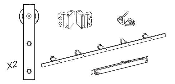 Cal-Royal BDH Series Barn Door Hardware for Wood Door