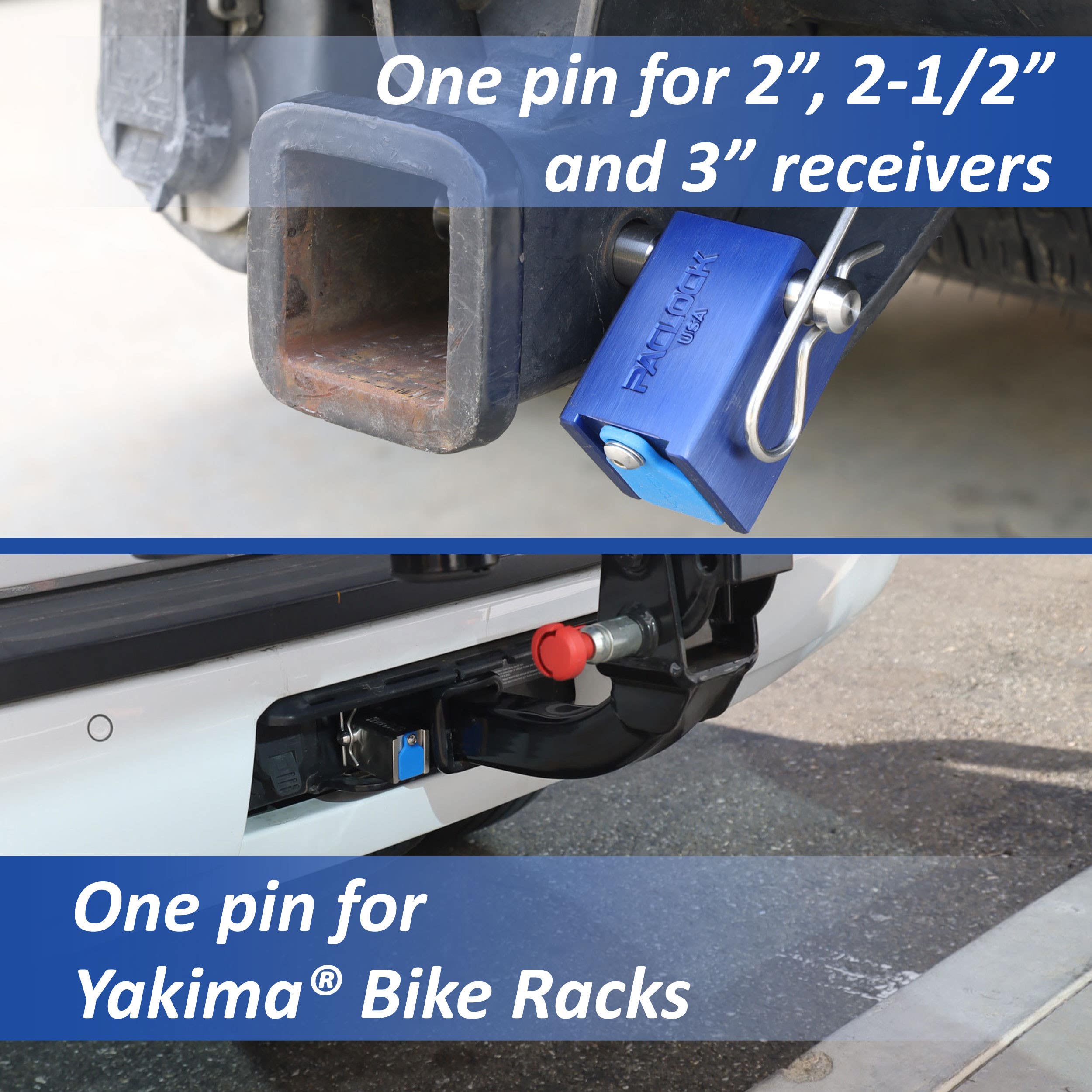 Paclock KT-UCS-80-250-YK-1 Locking Hitch Pin Kit For 2"/2.5"/3" Receivers & Yakima Bike Racks,Universal Cylinder System,6-Pin