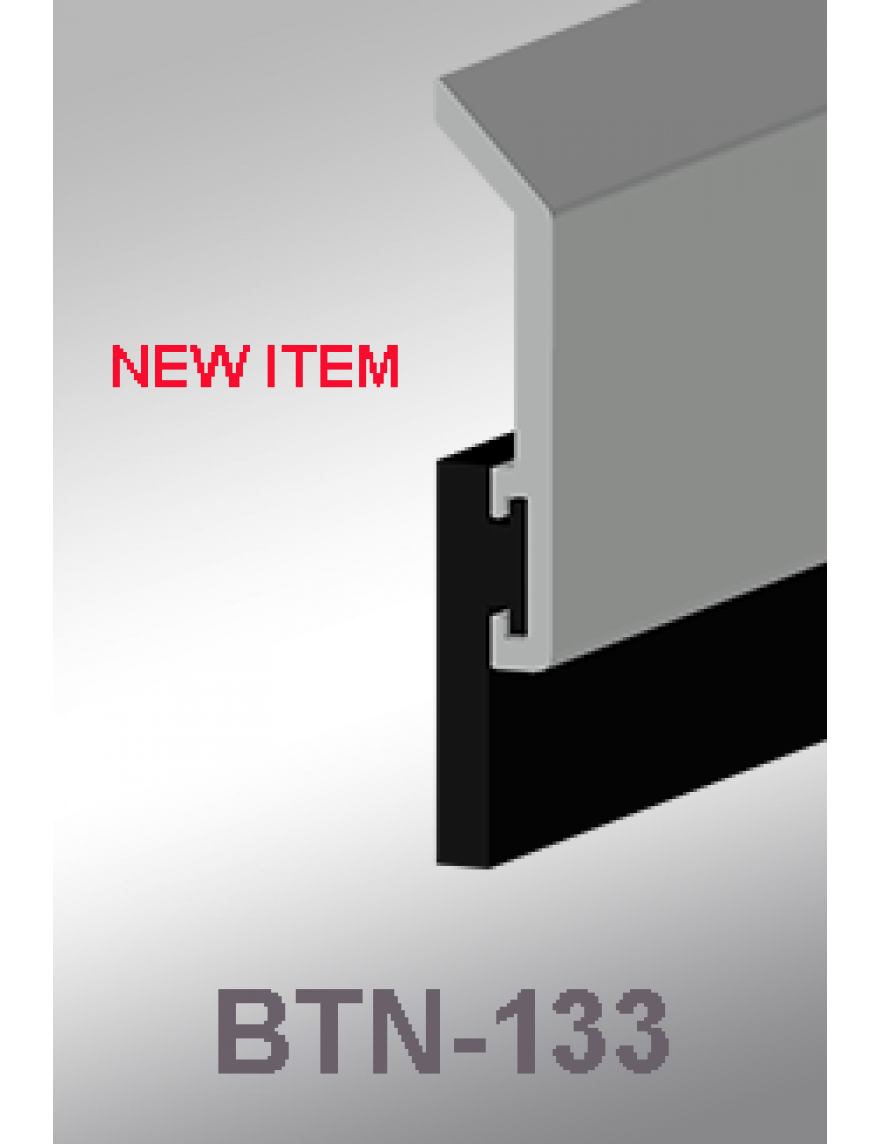 Cal-Royal BTN-133 Door Bottom Sweep made of Extruded Aluminum Retainer and Neoprene Insert