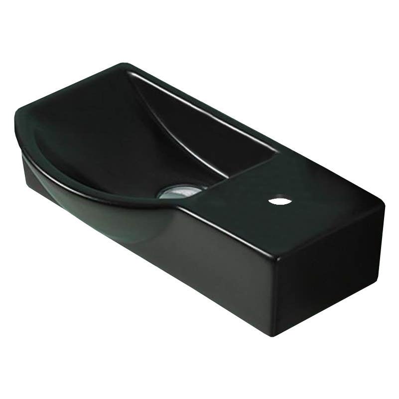 American Imaginations AI-28583 14.7-in. W Wall Mount Black Bathroom Vessel Sink For 1 Hole Right Drilling