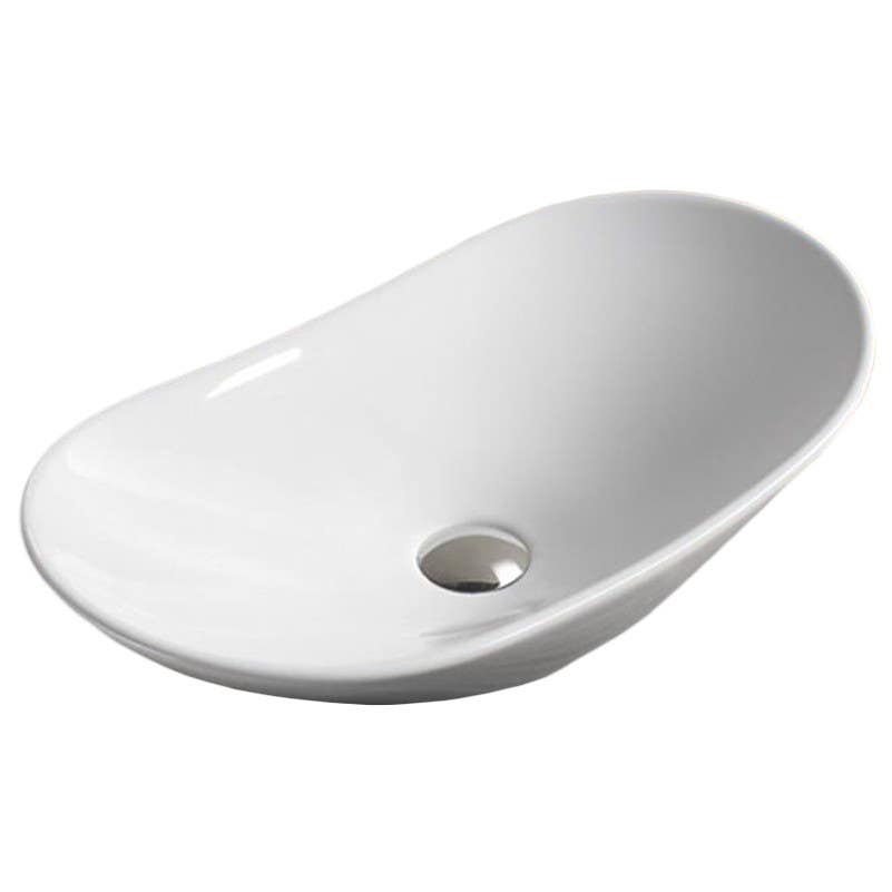 American Imaginations AI-28447 28.5-in. W Above Counter White Bathroom Vessel Sink For Wall Mount Wall Mount Drilling