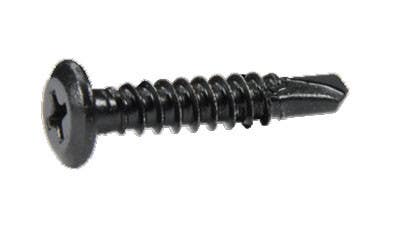 D&D 1PA-100 Bag of 100 - 1" Self-Drilling Screws, Black Stainless Steel (10 gauge) - Wood & Vinyl