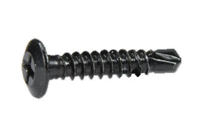 D&D 0PA-100 Bag of 100 - 1" Self-Drilling Screws, Black Stainless Steel (10 gauge) - Aluminum