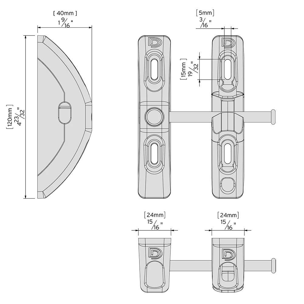 D&D TL01 T-Latch, Toggle Style Floating Latch, Finish-Black