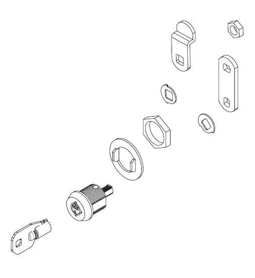 Compx C4152 Chicago, Ace II Cam Lock With Universal Function, Brass Construction, Polished Nickel