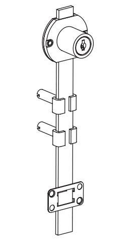 Compx D8090 National, Side Gang Lock, Locking Drawers In Desk Pedestals & Other Multiple Drawer Applications, 7/8" Mounting Hole