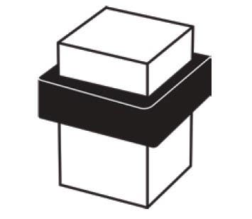 Cal-Royal EUS-05 Solid Brass Square Floor Mount Door Stop 1-9/16"