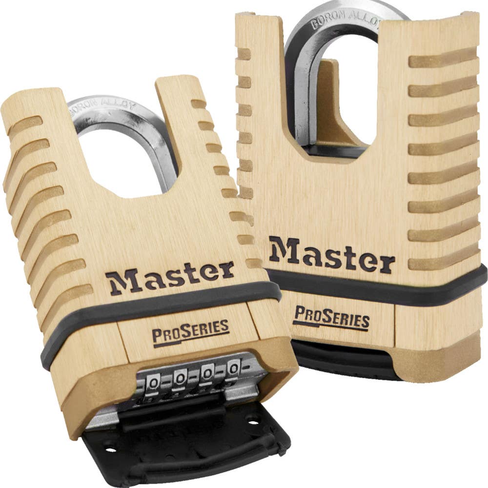 Master Lock 1177D ProSeries Shrouded Brass Resettable Combination Padlock