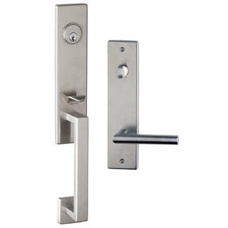 Omnia URBAN Exterior Modern Tubular Deadbolt Entrance Handleset Lockset - Stainless Steel