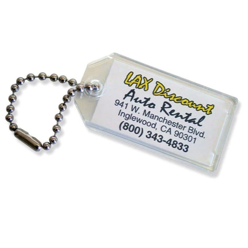 Lucky Line  9512 Custom Imprinted Key Tag With Ball Chain