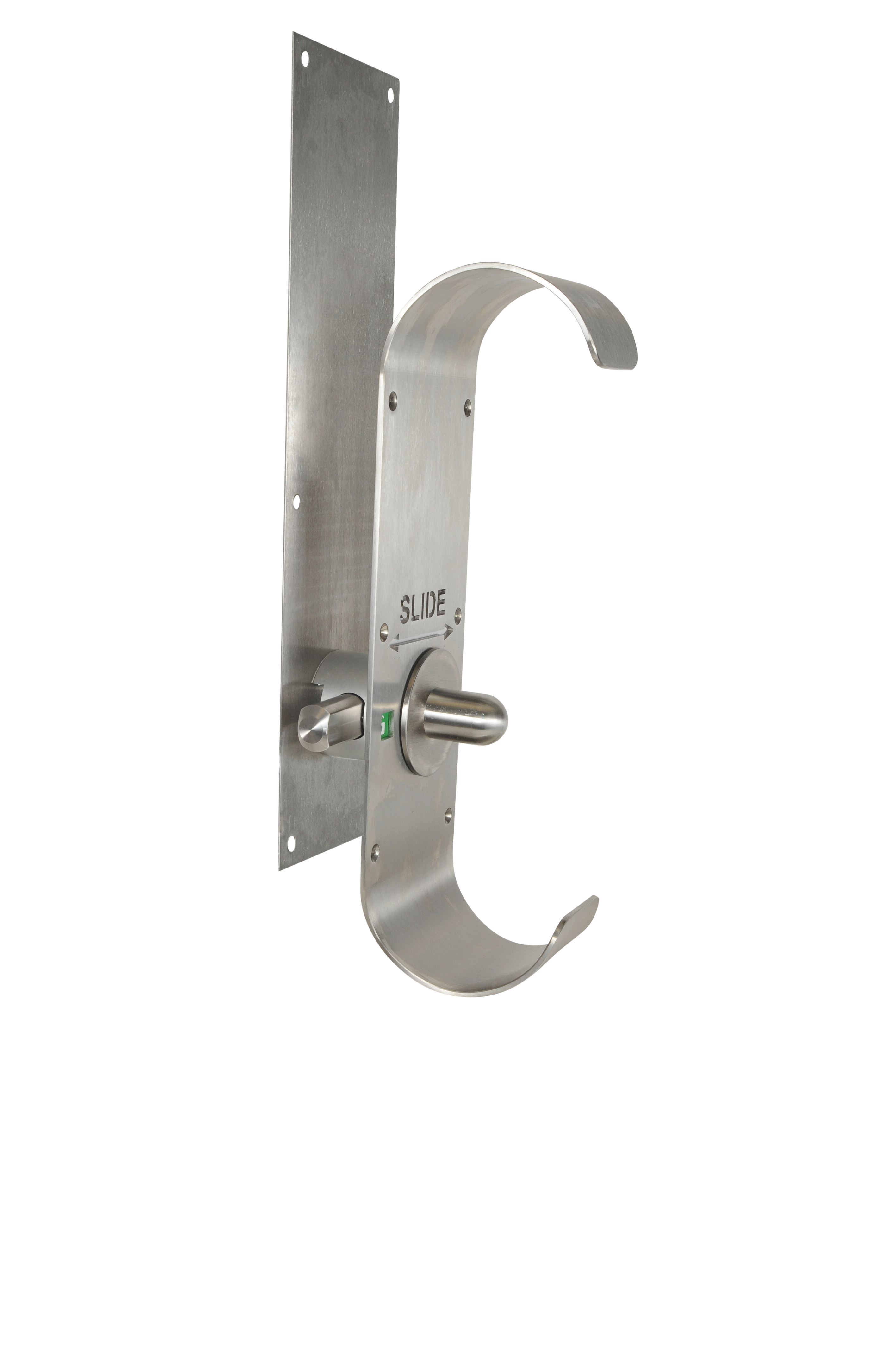 Trimco UHF210 Series Ultimate Hands Free Satin Stainless Steel Slide Lock