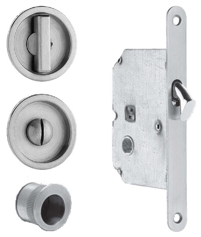 Omnia 391 Sliding Pocket Door Mortise Lock - Solid Stainless Steel