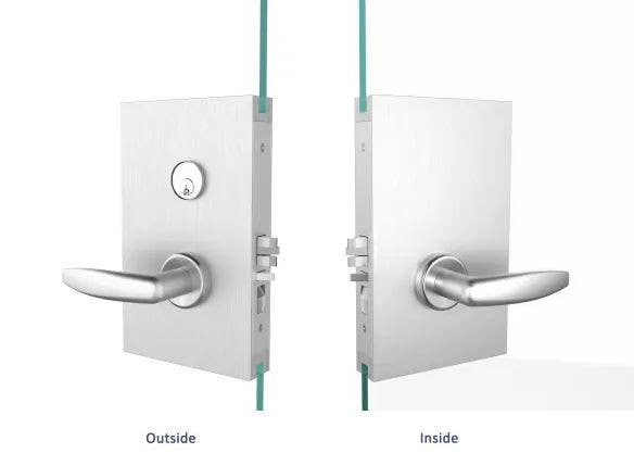 Accurate Lock & Hardware G-ML-CRL Retrofit Mortise Glass Patch, 2-3/4" Backset For 1/2" Thick Tempered Glass